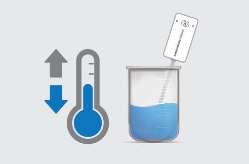 Temperature sensor in beaker