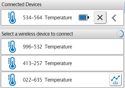 SPARKvue Connection Screen Example